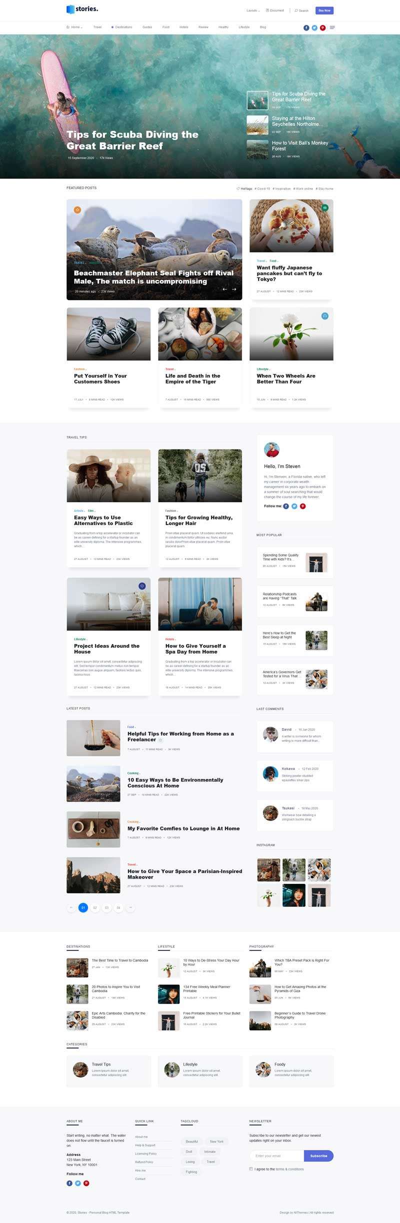 生活记录图文博客HTML模板